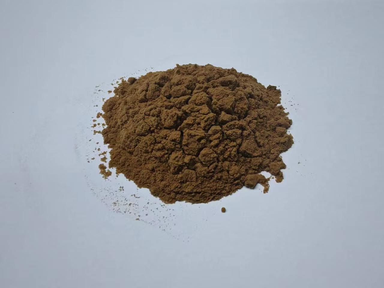 Levita 免疫多糖 产品粉末特写 - 浅棕色至棕褐色细粉